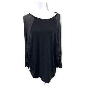 People Like Frank Black Gray Long Sleeve Top